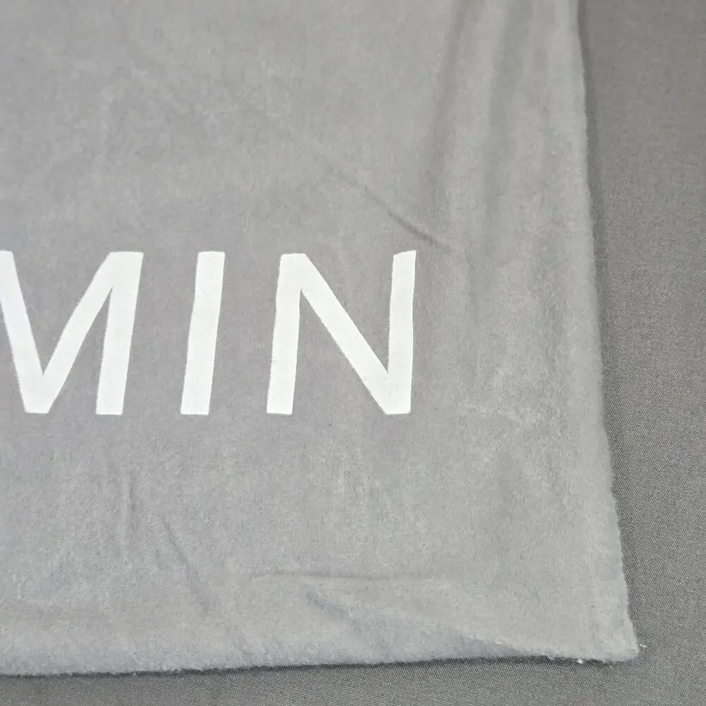 Brahmin Gray Velvet Flannel Drawstring Dust Bag White Block Logo 18x16